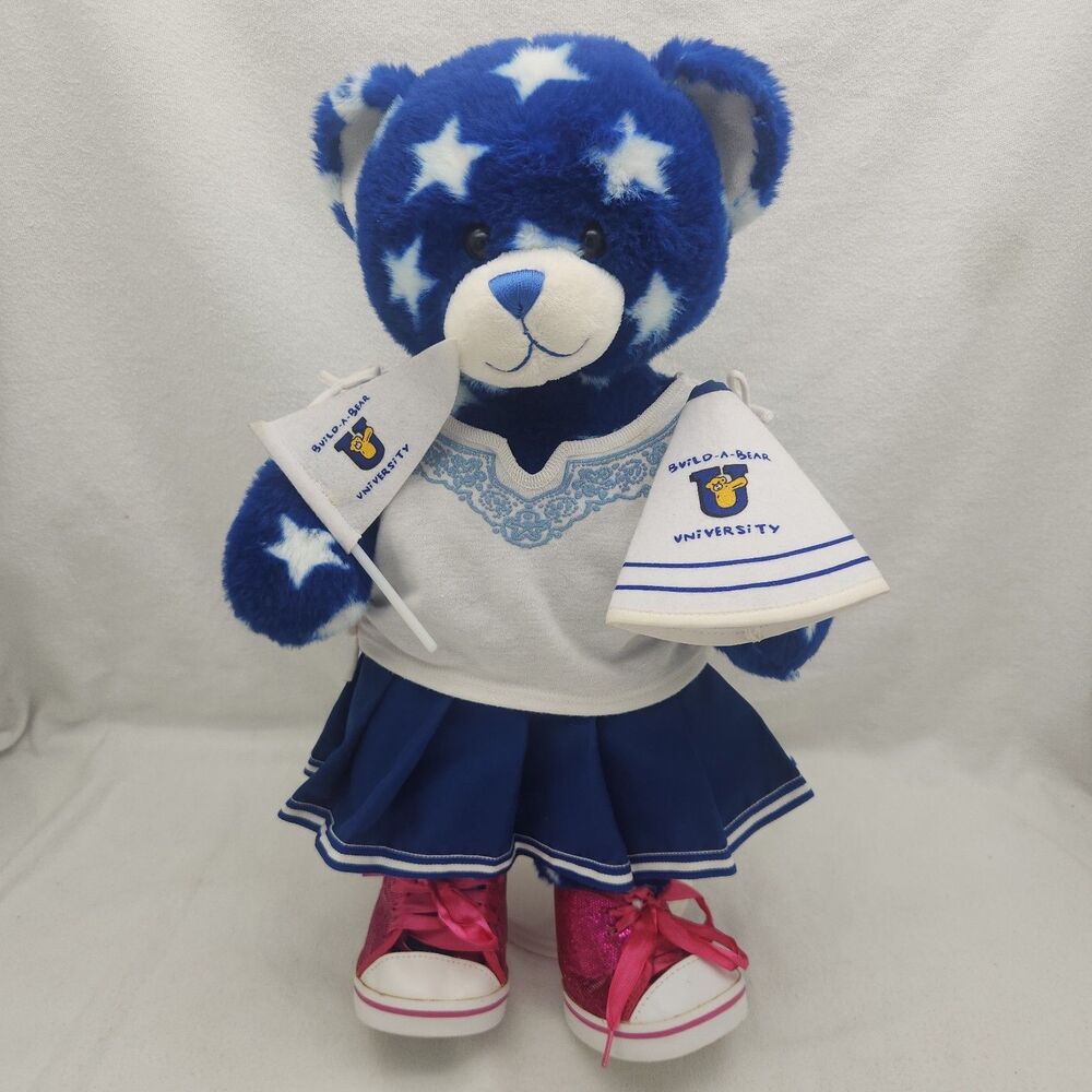 Stuffed Animal Build a Bear Star Wishes Cheerleader 18"Flag Megaphone Shoes 2012
